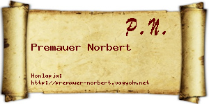 Premauer Norbert névjegykártya