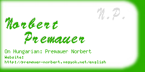 norbert premauer business card